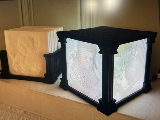 Personalized 3D Lithophane Cube Lamp – Custom LED Light Gift