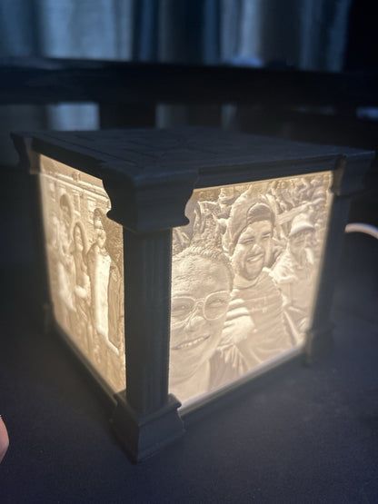 Personalized 3D Lithophane Cube Lamp – Custom LED Light Gift